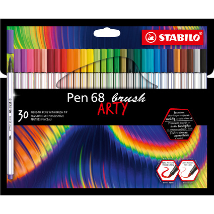 STABILO Pinselstift Pen 68 brush ARTY, 30er Kartonetui