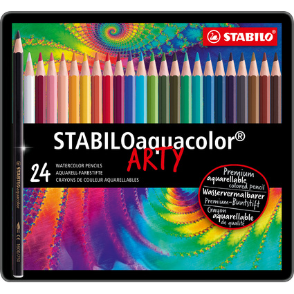 STABILO Aquarell-Buntstift aquacolor "ARTY", 24er Metalletui
