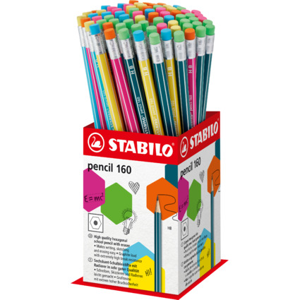 STABILO Bleistift Pencil 160 mit Radierer, 72er Display