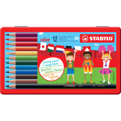 STABILO Buntstifte color, sechseckig, 12er Metalletui