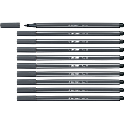 STABILO Fasermaler Pen 68, schwarzgrau