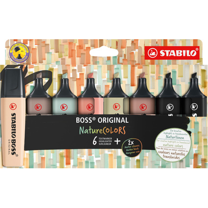 STABILO Textmarker BOSS ORIGINAL NatureCOLORS, 8er Etui