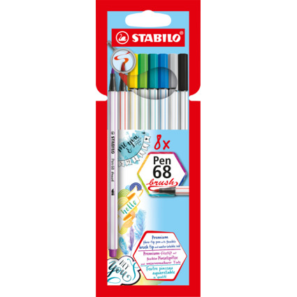 STABILO Pinselstift Pen 68 brush, 8er Karton-Etui