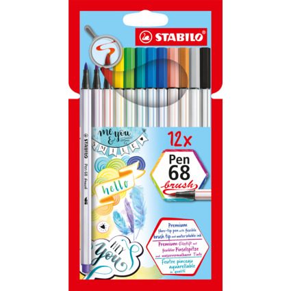 STABILO Pinselstift Pen 68 brush, 12er Karton-Eui