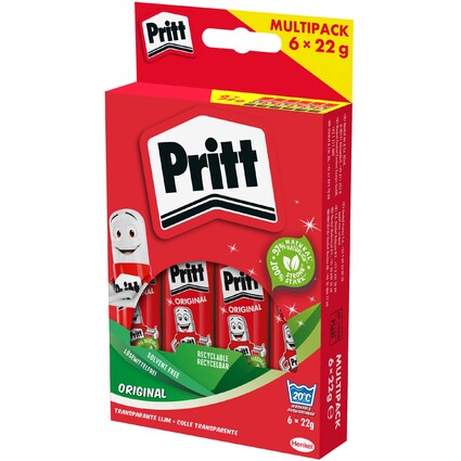 Pritt Klebestift 6 x 22g im Multi-Pack, lsemittelfrei