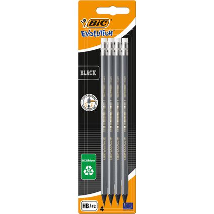 <small>BIC KIDS Bleistift Evolution Black HB 4er Blister (918483)</small>