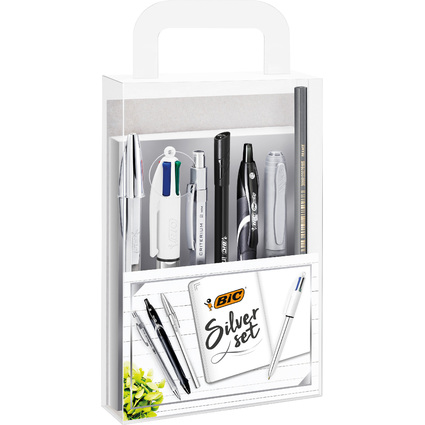 BIC Schreibset "SILVER" mit Notizbuch, 8-teilig