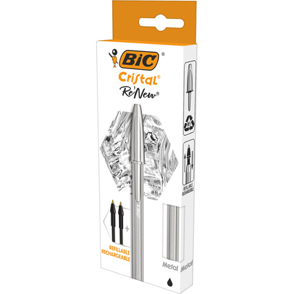 BIC Kugelschreiber Cristal RE'NEW, schwarz