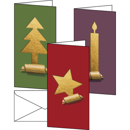 <small>sigel Weihnachtskarten-Set "Cut-out style" DIN lang (DS080)</small>