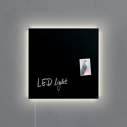 sigel Glas-Magnettafel artverum LED light, schwarz