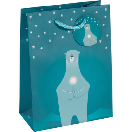 sigel Weihnachts-Geschenktte "Polar bear with candle",klein