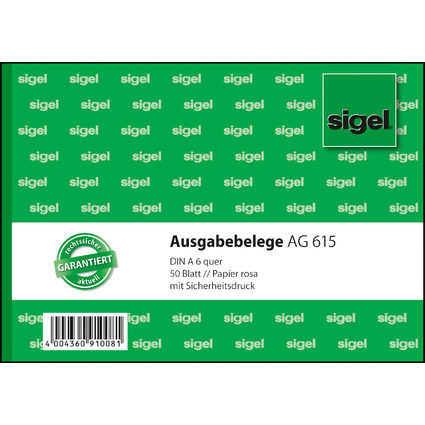 sigel Formularbuch "Ausgabebeleg", A6 quer, 50 Blatt