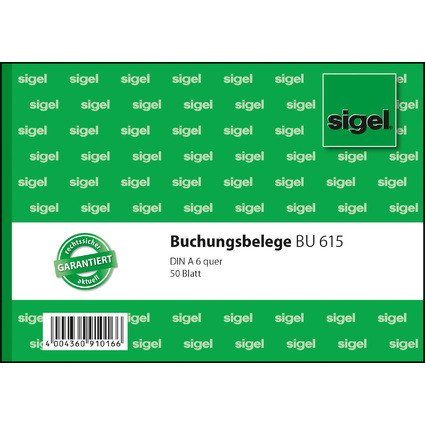 sigel Formularbuch "Buchungsbeleg", A6 quer, 50 Blatt