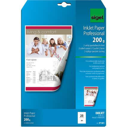 sigel Inkjet-Papier, DIN A4, 200 g/qm, hochwei, matt