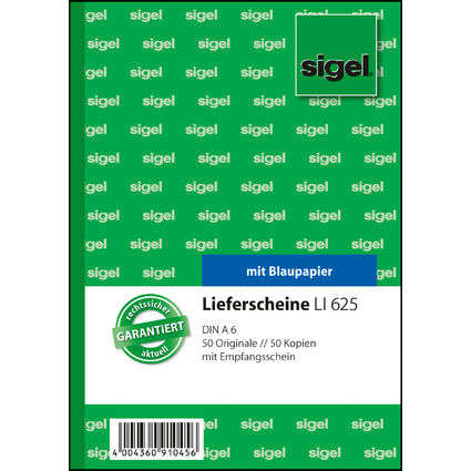 sigel Formularbuch "Lieferschein mit Empfangsschein", A6