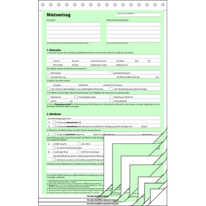 sigel Vordruck "Mietvertrag", SD, A4, 4 x 2 Blatt