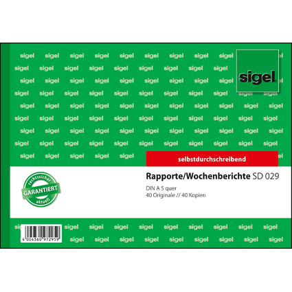 sigel Formularbuch "Rapport/Wochenbericht", A5 quer, SD