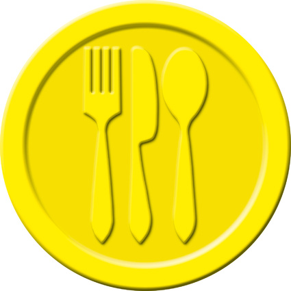 sigel Wertmarken "Essen", aus Kunststoff, gelb