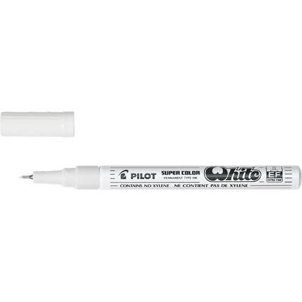 PILOT Permanent-Marker SUPER COLOR, extra feine Spitze, wei