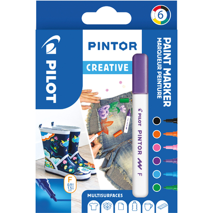 PILOT Pigmentmarker PINTOR, fein, 6er Set "CREATIVE"