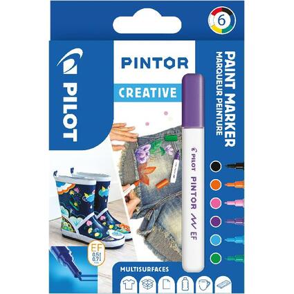 PILOT Pigmentmarker PINTOR, extra fein, 6er Set "CREATIVE"