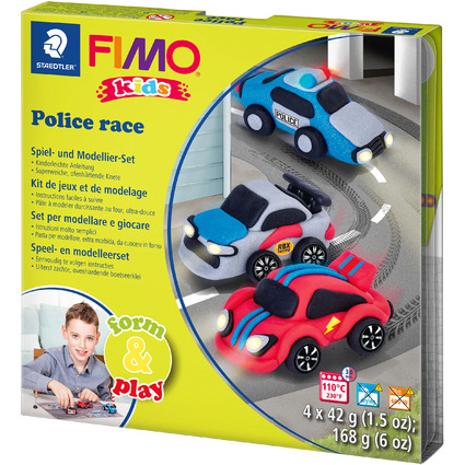 FIMO kids Modellier-Set Form & Play "Police race", Level 3
