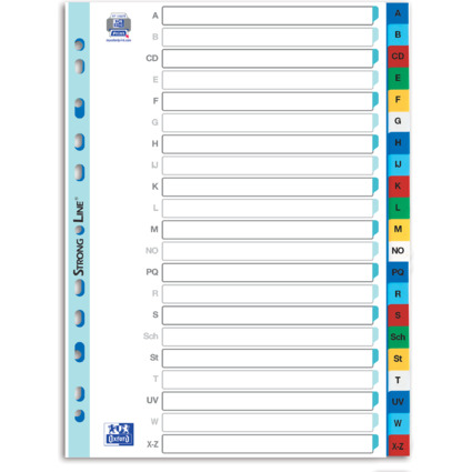Oxford Kunststoff-Register, A-Z, DIN A4, farbig, 21-teilig