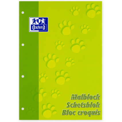 Oxford Junior Malblock "Tatzen", DIN A4, 100 Blatt, gelocht