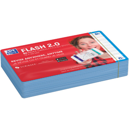 Oxford Karteikarten "Flash 2.0", 75x125 mm, liniert, trkis