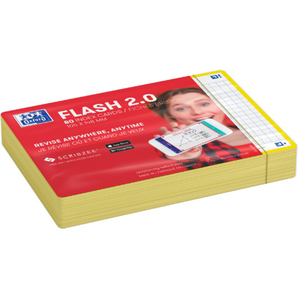 Oxford Karteikarten "Flash 2.0", 105 x 148 mm, gelb