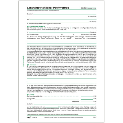 RNK Verlag Landwirtschaftlicher Pachtvertrag, 4-seitig