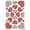 HERMA Sticker MAGIC "Herzen rot & silber", Glittery