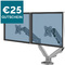 Fellowes Doppel-Monitorarm Eppa, silber