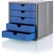 HAN Schubladenbox SYSTEMBOX KARMA, 5 Schbe, grau/blau