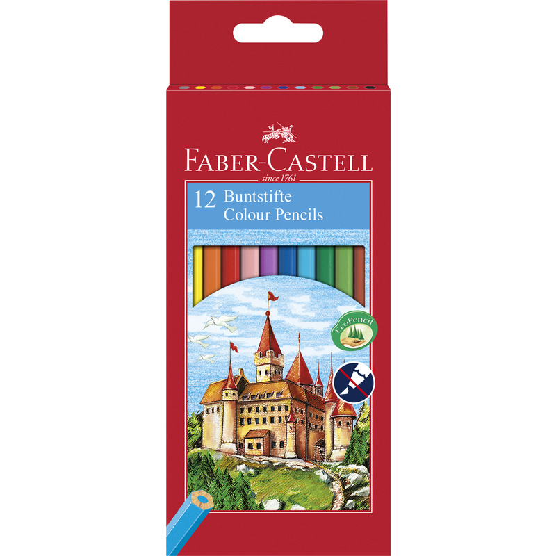 Faber Castell 120112 Buntstifte CASTLE Hexagonal 12er Kartonetui mehrfarbig 