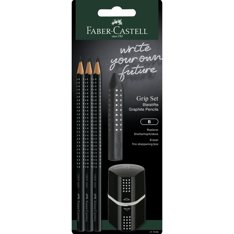 Faber Castell Bleistift Grip 2001 Set Schwarz Blister