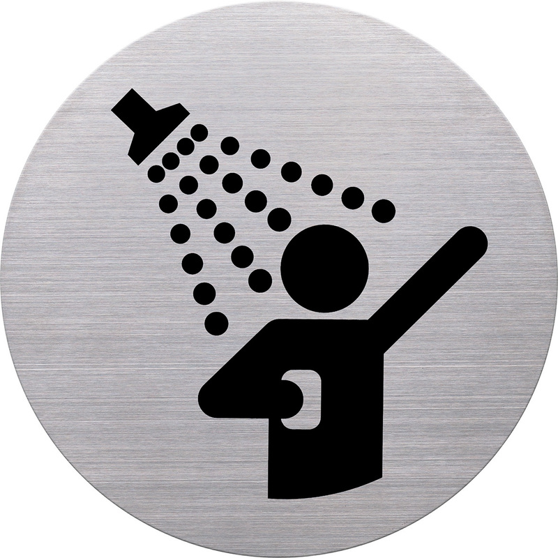 Helit Piktogramm The Badge Dusche Rund Silber H Bei Www Officeb2b De Gunstig Kaufen