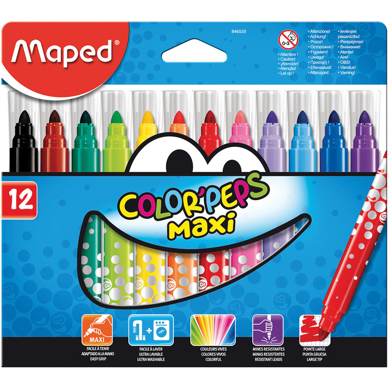 12 Maped my first Fasermaler COLOR PEPS JUMBO 5mm leicht auswaschbar farbig
