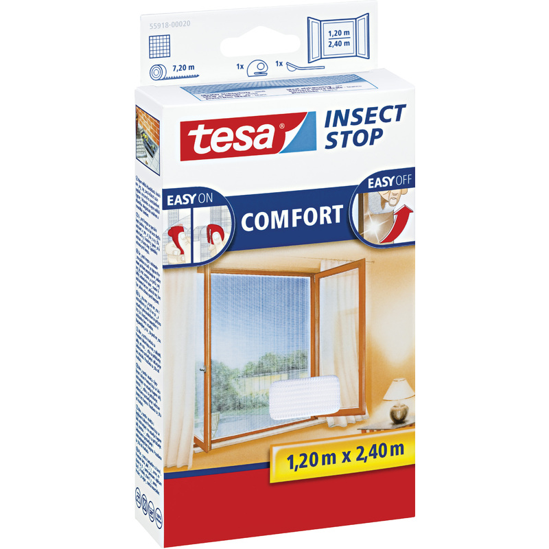 tesa Fliegengitter COMFORT für bodentiefe Fenster, weiß