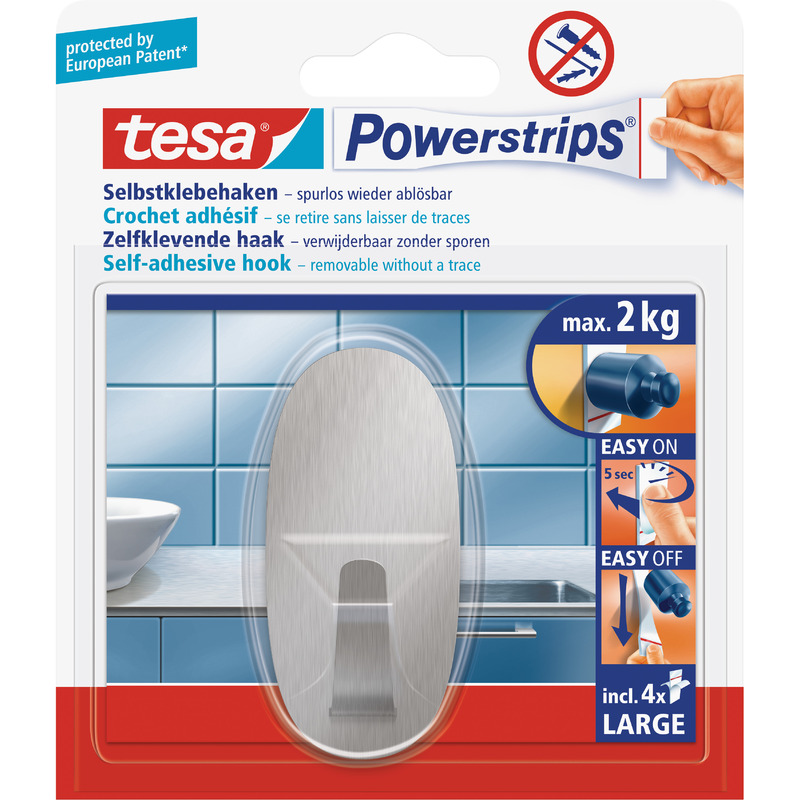 Tesa Powerstrips Haken Large Metall Oval 58261 00000 00 Bei Www Officeb2b De Gunstig Kaufen
