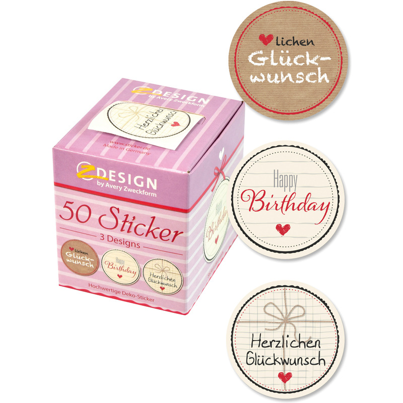 AVERY Zweckform ZDesign Sticker auf Rolle "Glückwunsch" 