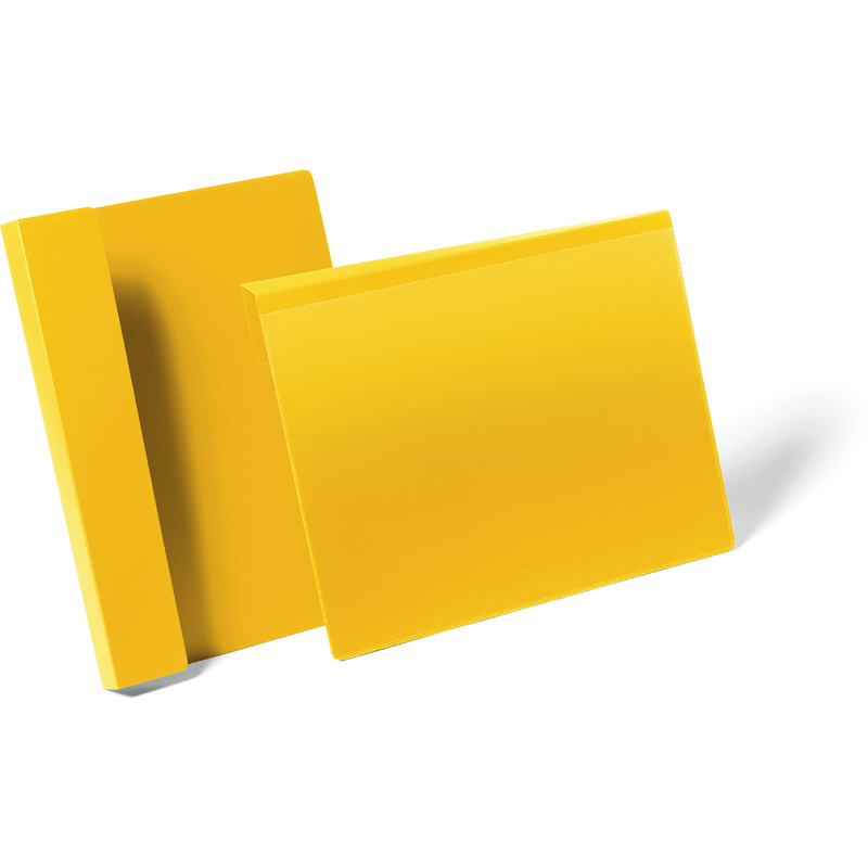 Durable 172304 Kennzeichnungstasche mit Falz Packung à 50 Stück Gelb für Dokumente in A4 quer