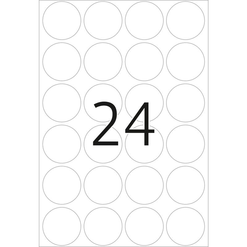 Vielzwecketiketten weiß Ø 25 mm rund Papier matt 768 St Herma