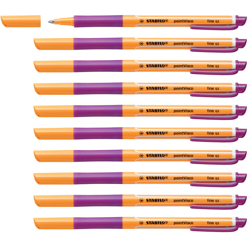 0,5 mm STABILO Gel-Roller pointVisco lila Strichstärke