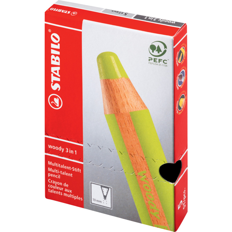 STABILO Multitalentstift woody 3 in 1 rund weiß