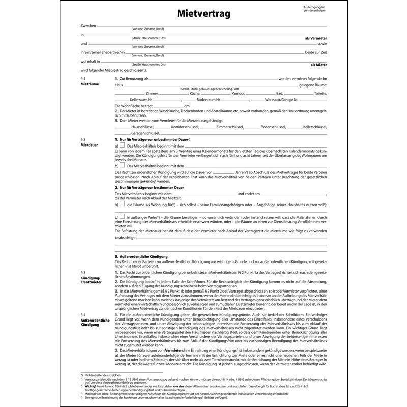 Sigel Vordruck Mietvertrag A4 4 Seitig Mv464 Bei Wwwofficeb2b