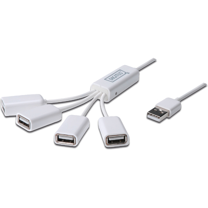 DIGITUS USB 2.0 Kabel Hub, 4 Port, wei
