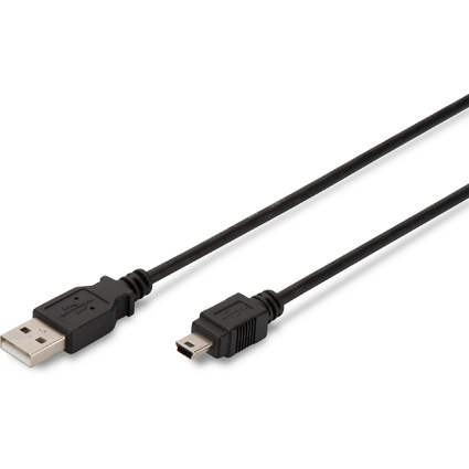 DIGITUS USB 2.0 Mini Kabel, USB-A - 5 Pol Mini USB-B, 1,8 m