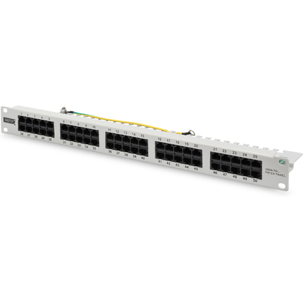 DIGITUS 19" ISDN Patch Panel Kat. 3, 50 x RJ45, 1 HE