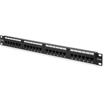 DIGITUS 19" Patch Panel Kat.5e, Klasse D, 24 x RJ45, 1 HE